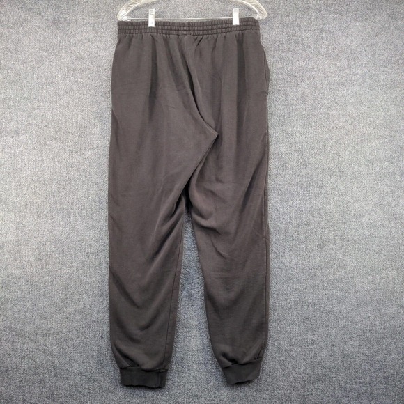 Adidas Men's Jogger Sweatpants Black Medium Drawstring Waist Side Striped #6 - Picture 9 of 16